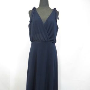 Navy midi sleeveless dress